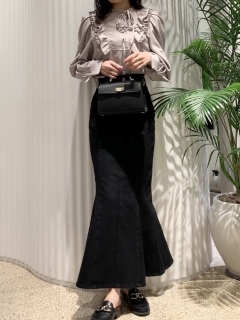 SNIDEL/【SNIDEL×Healthy DENIM】ハイウエストレースアップスカート/ロングスカート