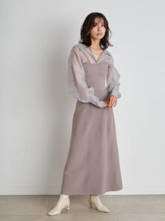 SNIDEL/オーバーシャツドッキングニットワンピース/マキシ丈・ロングワンピース